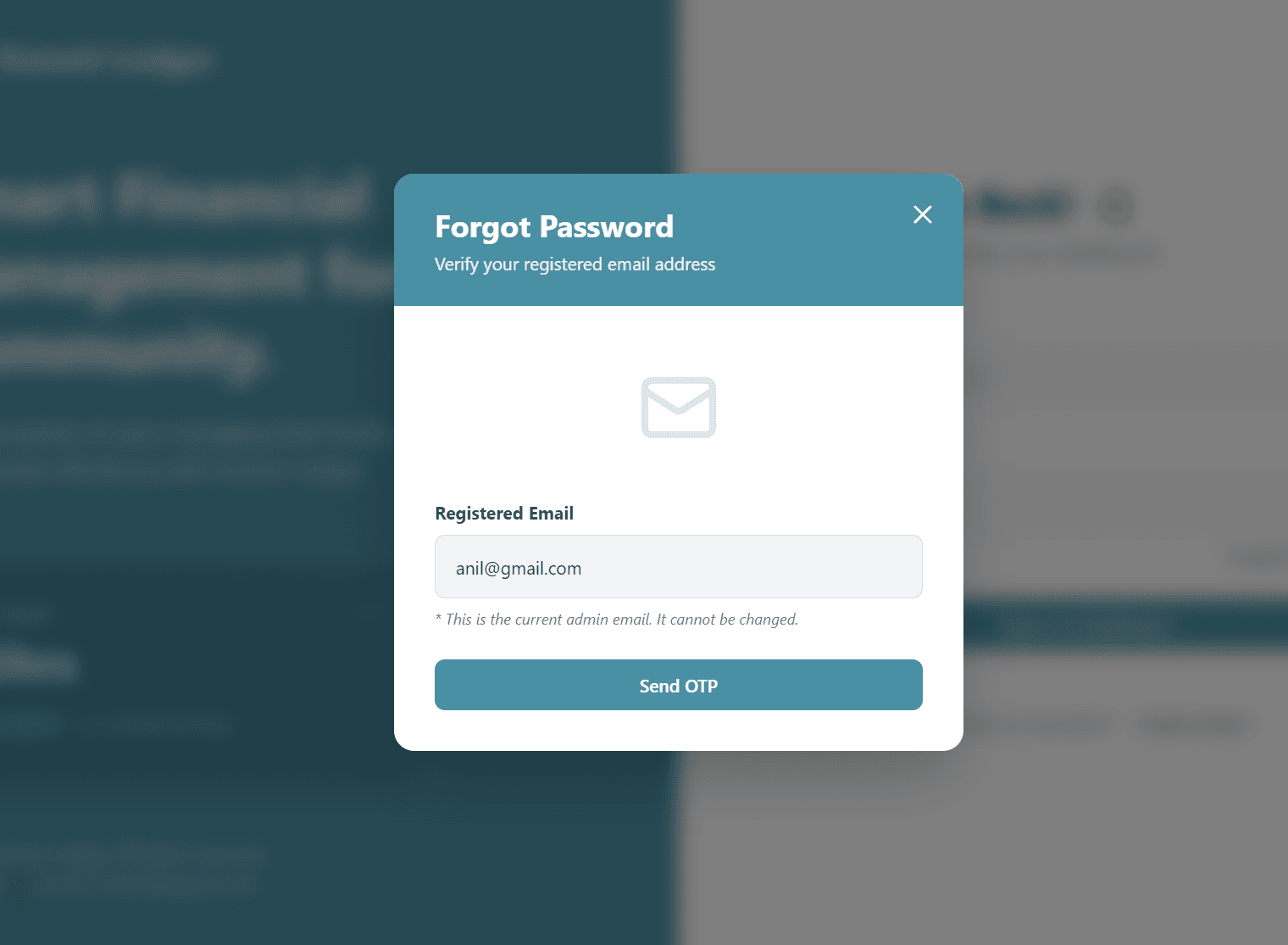 Forgot Password Dialog