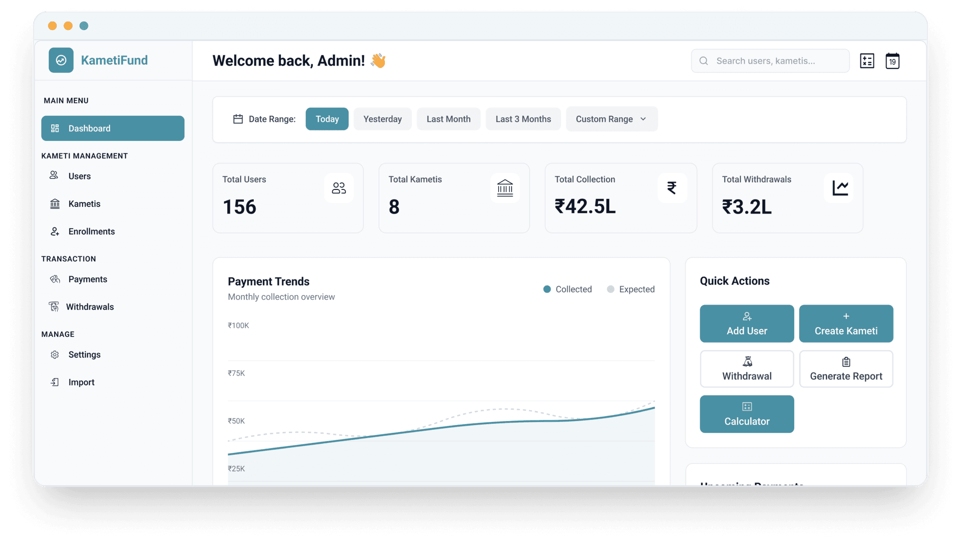 Comprehensive Admin Dashboard