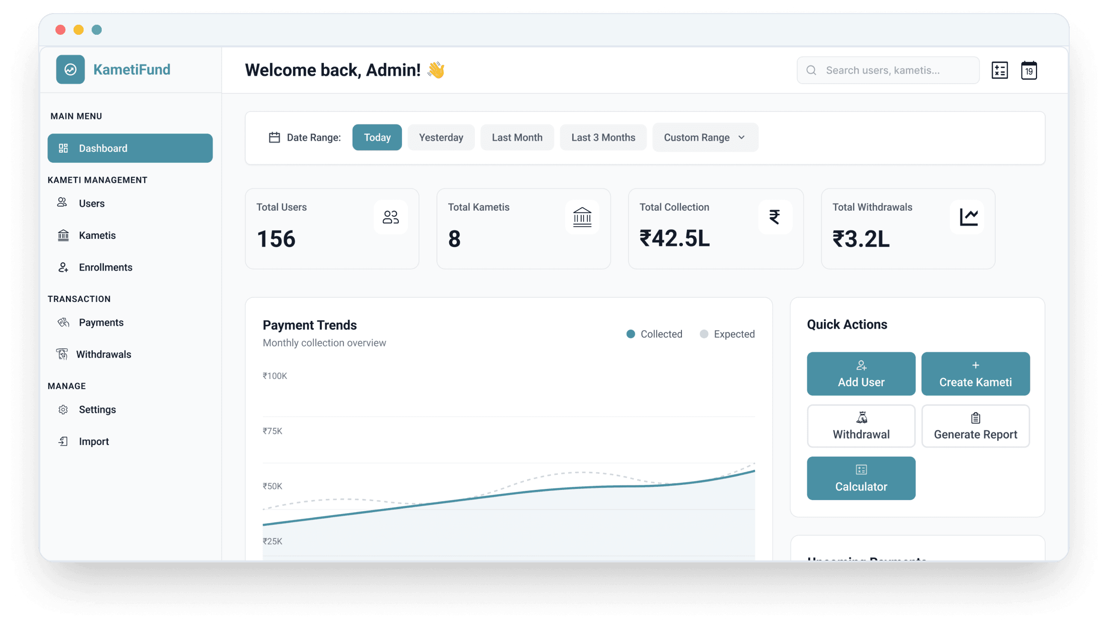 Admin Dashboard Preview