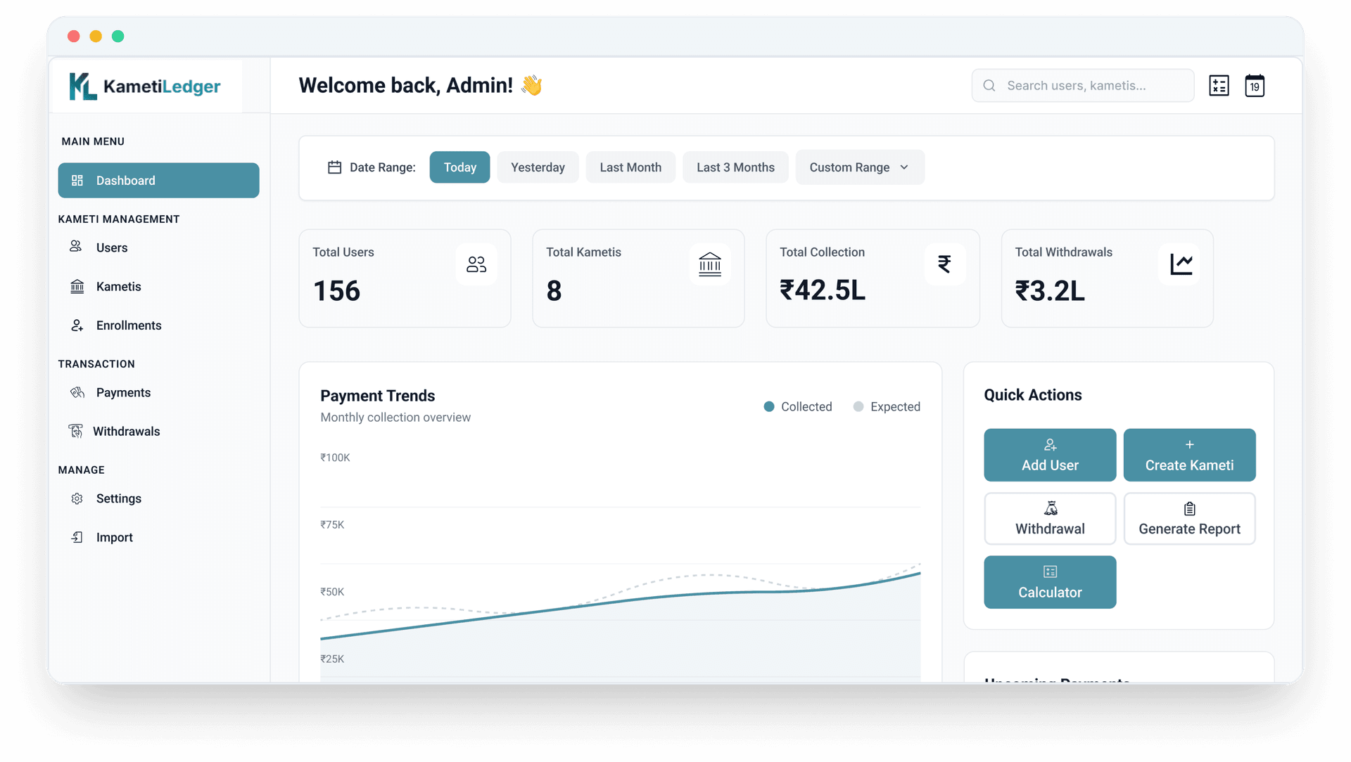 Comprehensive Admin Dashboard